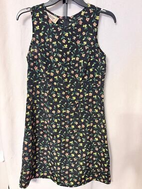 Vintage Tickets Clothing Dark Floral Mini Dress 1990s Whimsigoth Grunge Boho